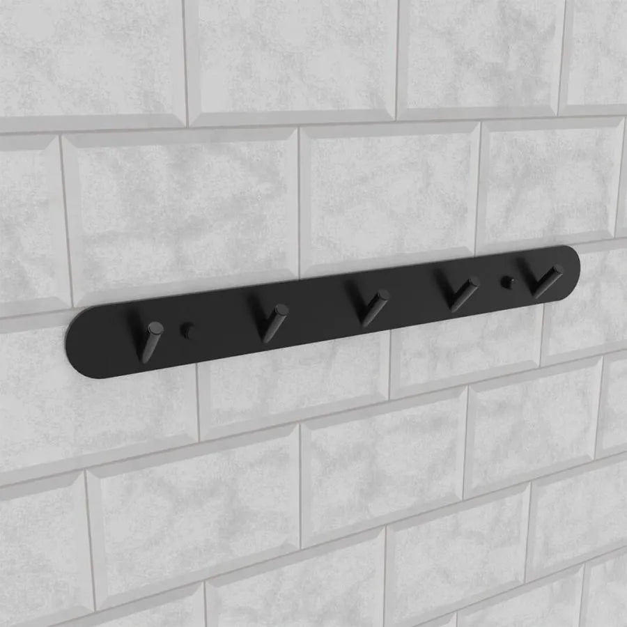Towel Rack and Bathroom Accessories 37cm Black Aluminum