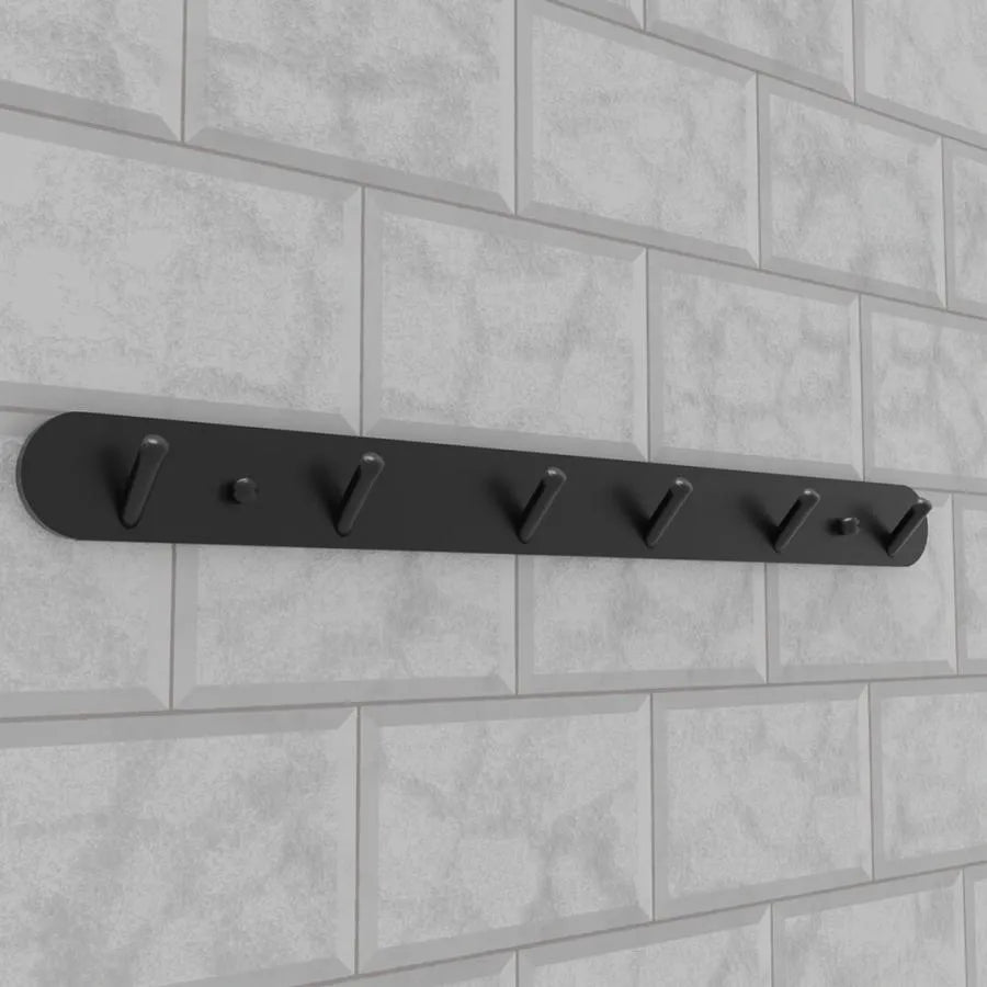 Towel Rack and Bathroom Accessories 45cm Black Aluminum