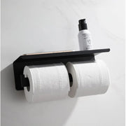 Double Toilet Paper Holder with Phone/Perfume Holder Black GJ603