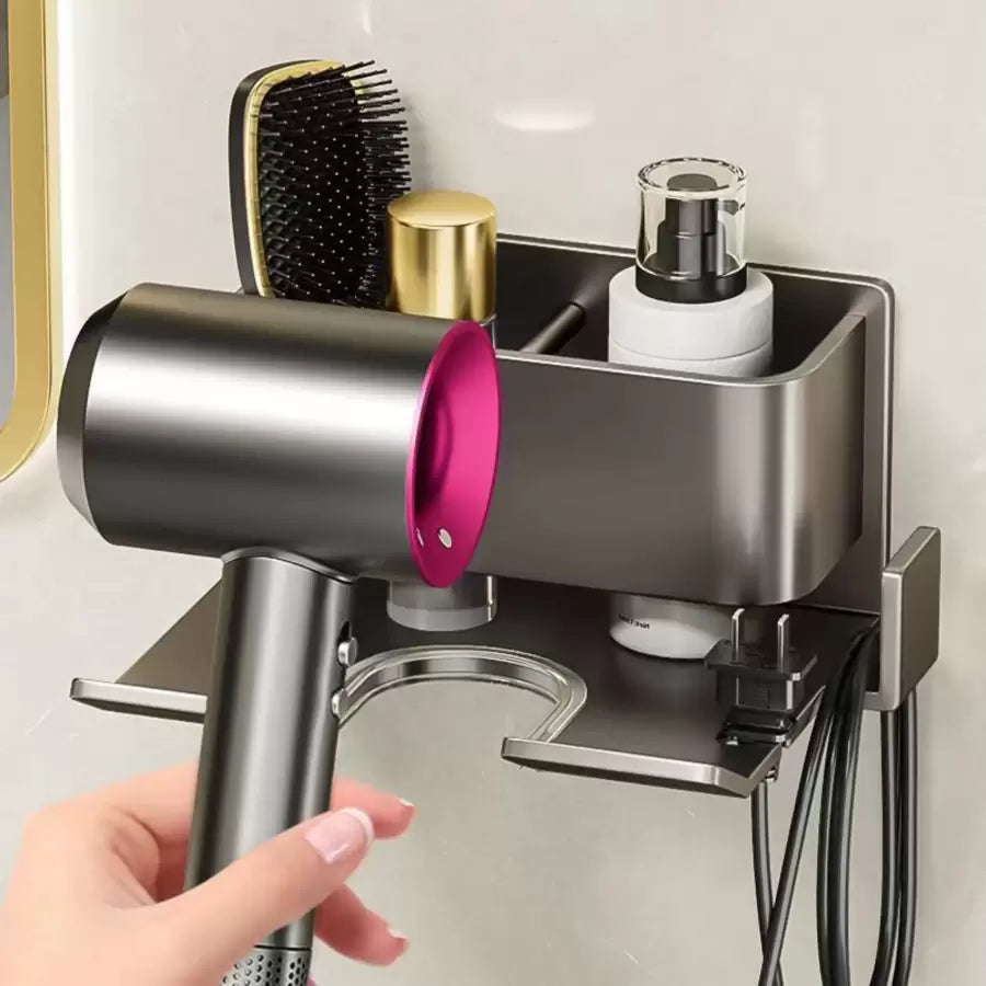 Metal Bathroom Accessories Holder, Grey