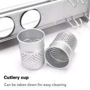 Metal Utensil Holder, Satin, Metal