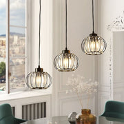 Modern Classic Chandelier, Suspended, Monica LC910/3LBK, 3 X E27, Black, Metal and Glass, Adjustable Height