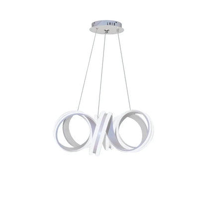 INFINITY Twist LED Pendant Chandelier with Remote Control, 180W, Adjustable Height, Cold/Warm/Neutral Light, Dimmable, White