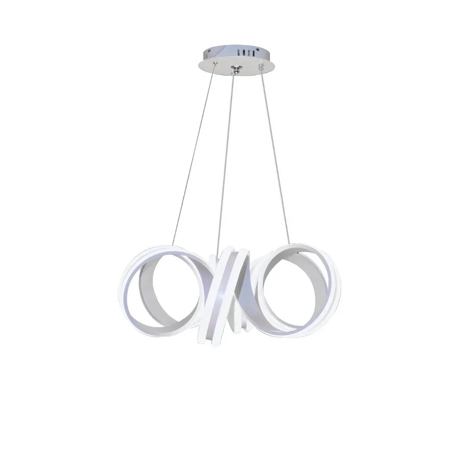 INFINITY Twist LED Pendant Chandelier with Remote Control, 180W, Adjustable Height, Cold/Warm/Neutral Light, Dimmable, White