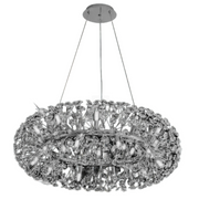 Candelabru Cristal SEGOVIA Magno 5x E14, Diametru 60cm, Argintiu Lucios, Inaltime Reglabila