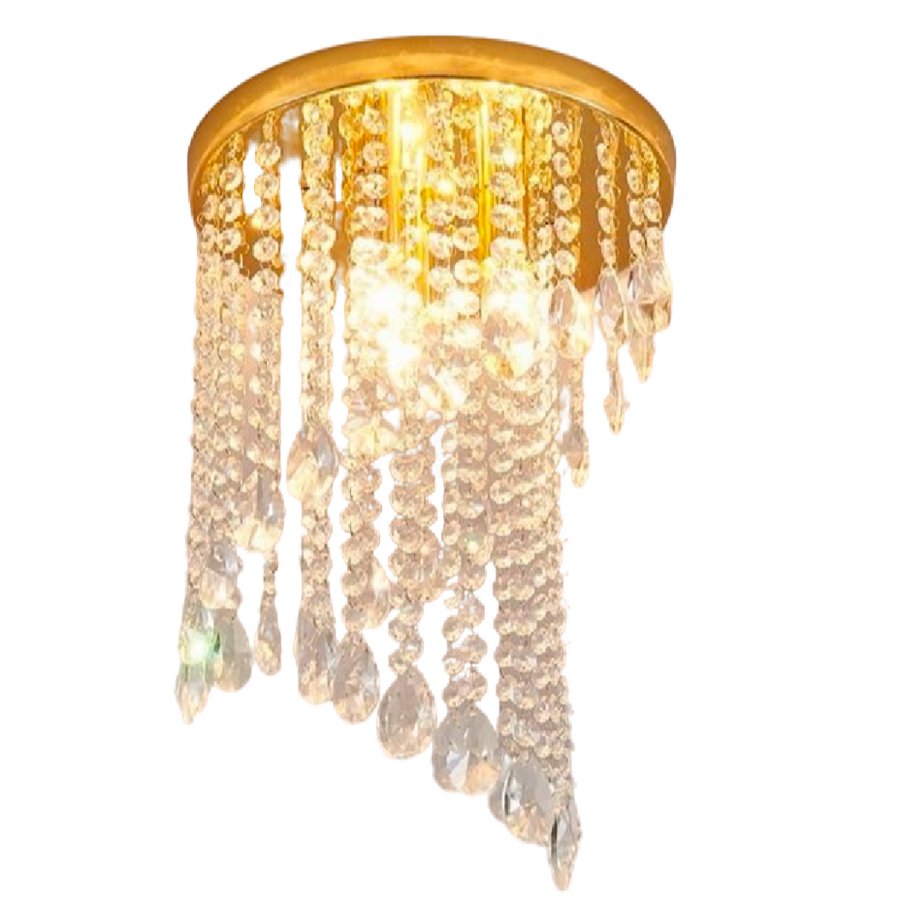Crystal Ottavio chandelier, 25cm diameter, 2*E14, metal, gold