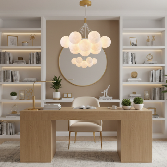 MODERN Chandelier, Pendulum type, LOFT Bagliore, Globe, 7xG9, Adjustable Height, Gold
