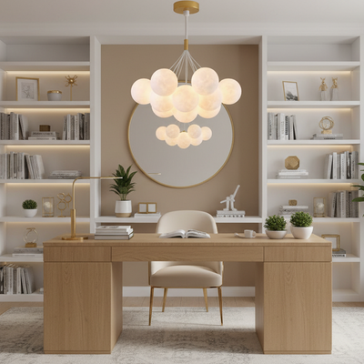 MODERN Chandelier, Pendulum type, LOFT Bagliore, Globe, 7xG9, Adjustable Height, Gold
