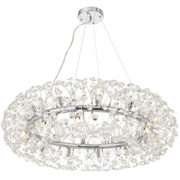 MINUET Crystal Chandelier 12x G9, Diameter 60cm, Shiny Chrome, Adjustable Height