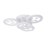 LED chandelier with Daisy remote control, 4 elements, 49w, cold/hot/neutral light, unstable, white with crystal