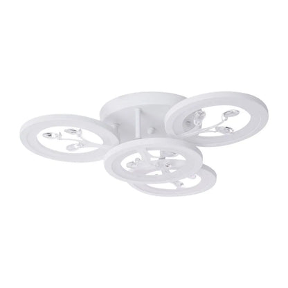 LED chandelier with Daisy remote control, 4 elements, 49w, cold/hot/neutral light, unstable, white with crystal