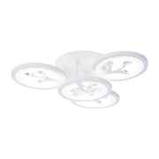 LED chandelier with Daisy remote control, 4 elements, 49w, cold/hot/neutral light, unstable, white with crystal