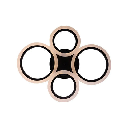 LED Chandelier with Remote Control Nathaniel 4 Circles 44W Cold/Warm/Neutral Light Dimmable Black 
