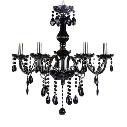 Crystal Cryedrich chandelier, 5xe14, 48cm diameter, black, adjustable height