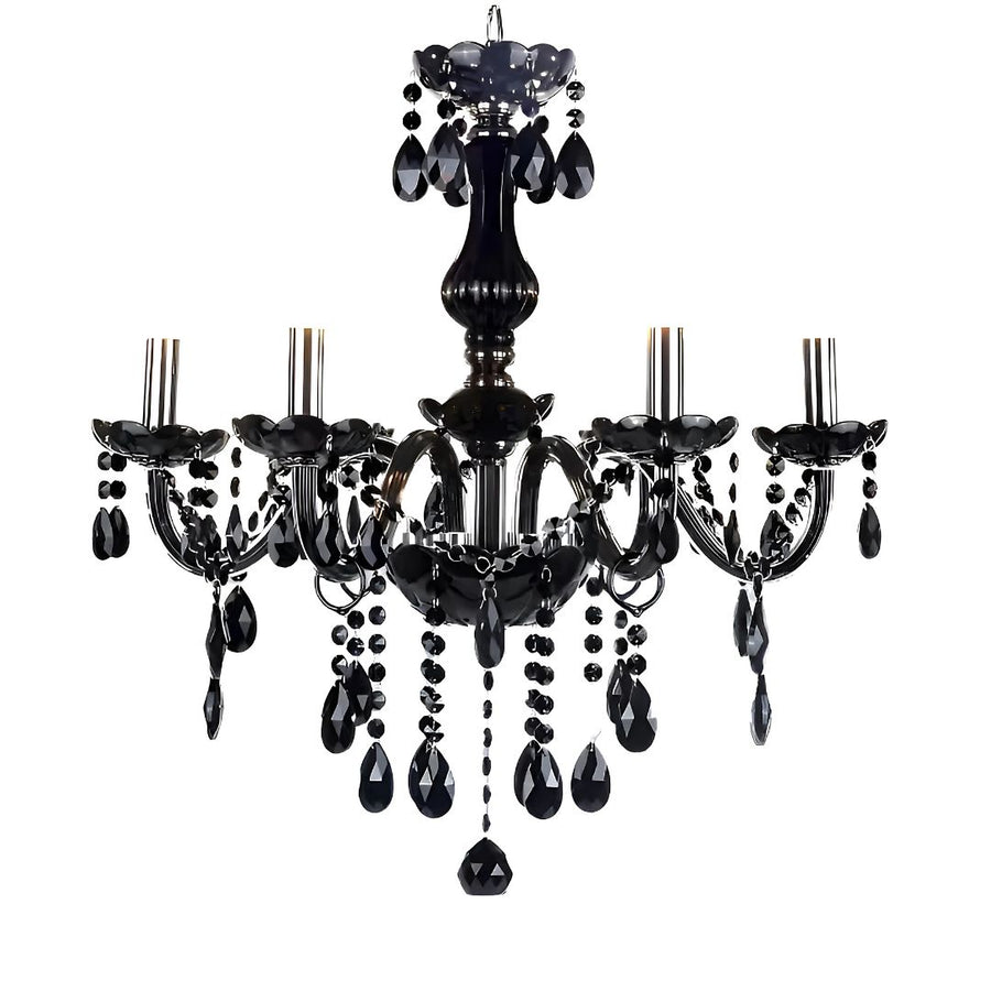Crystal Cryedrich chandelier, 5xe14, 48cm diameter, black, adjustable height