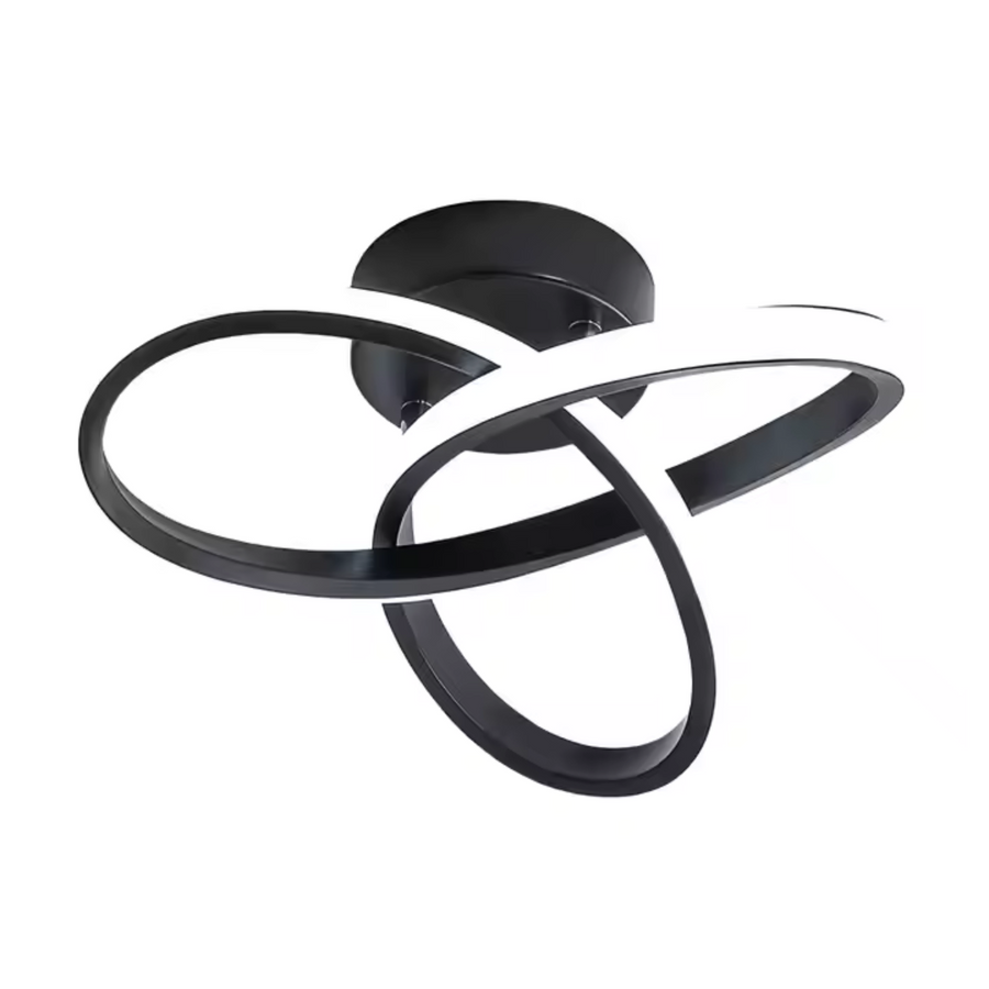 VERTEX Infinitum LED Chandelier, 42W, 2 Circles, Cold/Warm/Neutral Light, Black