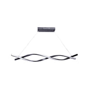 LED Pendant Chandelier with Remote Control FLUX, 80W, Adjustable Height, Cold/Warm/Neutral Light, Dimmable, Black