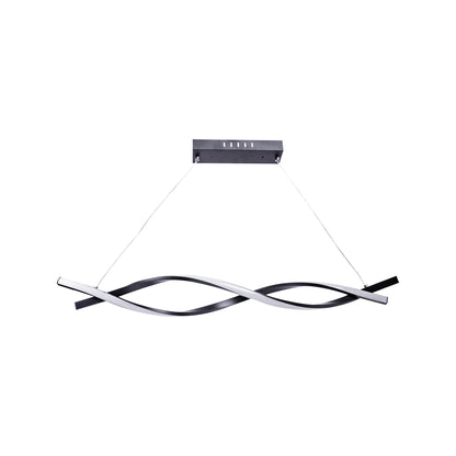 LED Pendant Chandelier with Remote Control FLUX, 80W, Adjustable Height, Cold/Warm/Neutral Light, Dimmable, Black