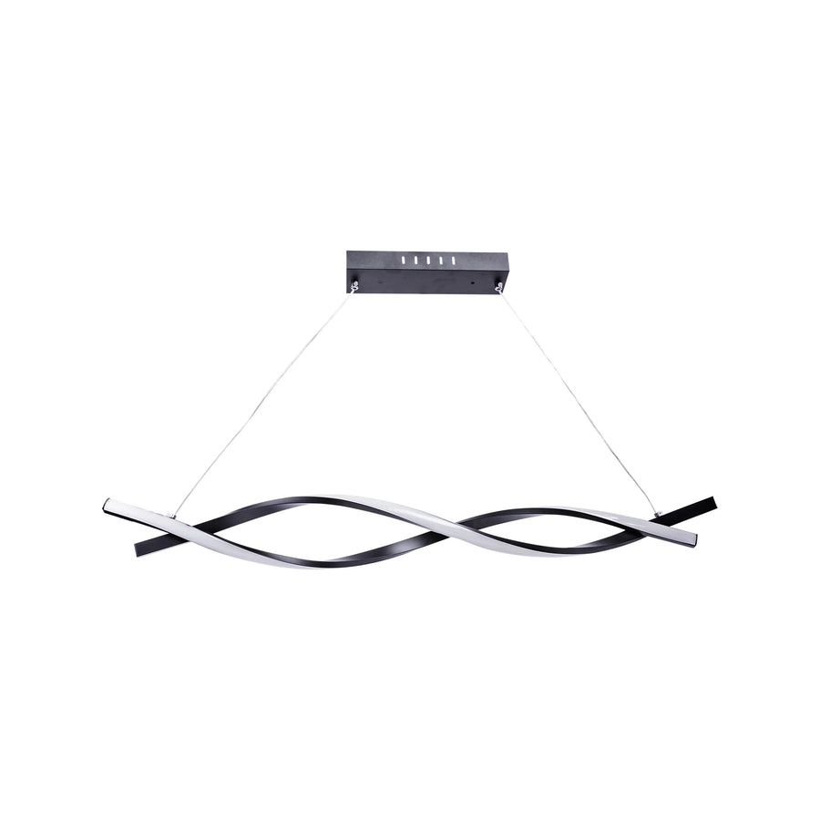 LED Pendant Chandelier with Remote Control FLUX, 80W, Adjustable Height, Cold/Warm/Neutral Light, Dimmable, Black