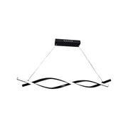 LED Pendant Chandelier with Remote Control FLUX, 80W, Adjustable Height, Cold/Warm/Neutral Light, Dimmable, Black