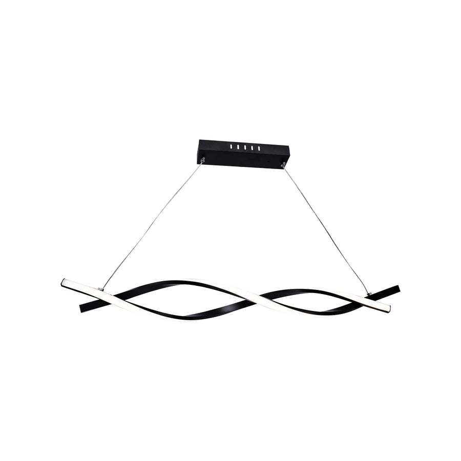 LED Pendant Chandelier with Remote Control FLUX, 80W, Adjustable Height, Cold/Warm/Neutral Light, Dimmable, Black
