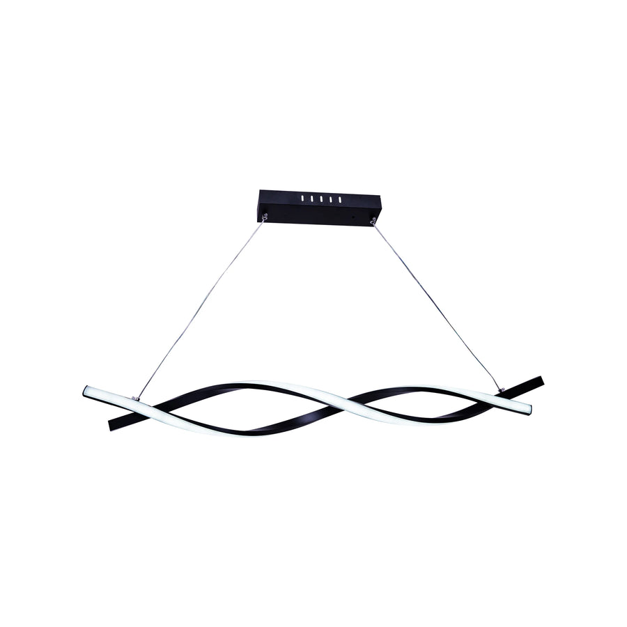 LED Pendant Chandelier with Remote Control FLUX, 80W, Adjustable Height, Cold/Warm/Neutral Light, Dimmable, Black