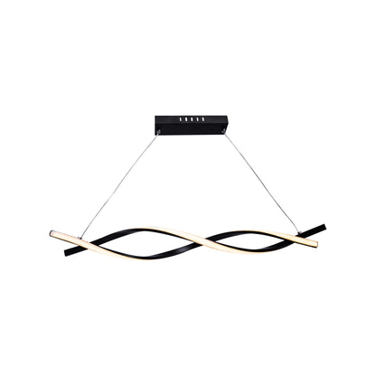 LED Pendant Chandelier with Remote Control FLUX, 80W, Adjustable Height, Cold/Warm/Neutral Light, Dimmable, Black
