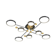 LED Chandelier with Remote Control MARIA, 63W, 8 Elements, Warm/Cold/Neutral Light, Dimmable, Black/Gold