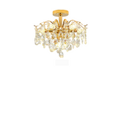 Crystal Crystal Chandelier, 6x E14, 45cm diameter, gold