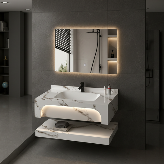 VELIN Bathroom Furniture Set, 60cm, 3 Pieces, White Bathroom Furniture Default Title Alessandro Design