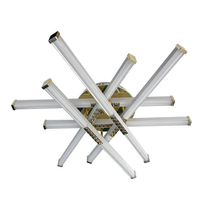 LED Chandelier with Remote Control Makoto 144W Cold/Warm/Neutral Light Dimmable Gold with White 