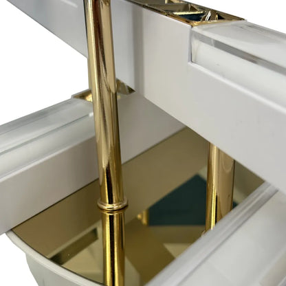 LED Chandelier with Remote Control Makoto 144W Cold/Warm/Neutral Light Dimmable Gold with White 