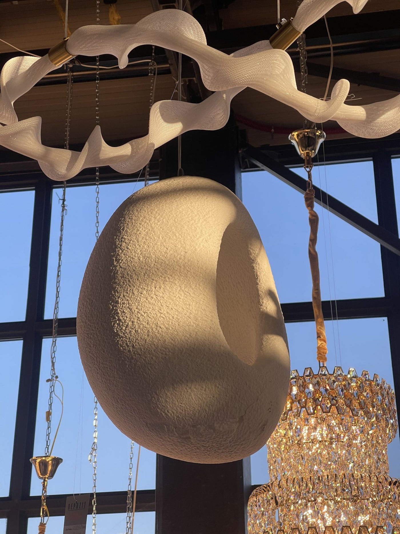 Designer lighting in the Alessandro Design showroom in Afumați