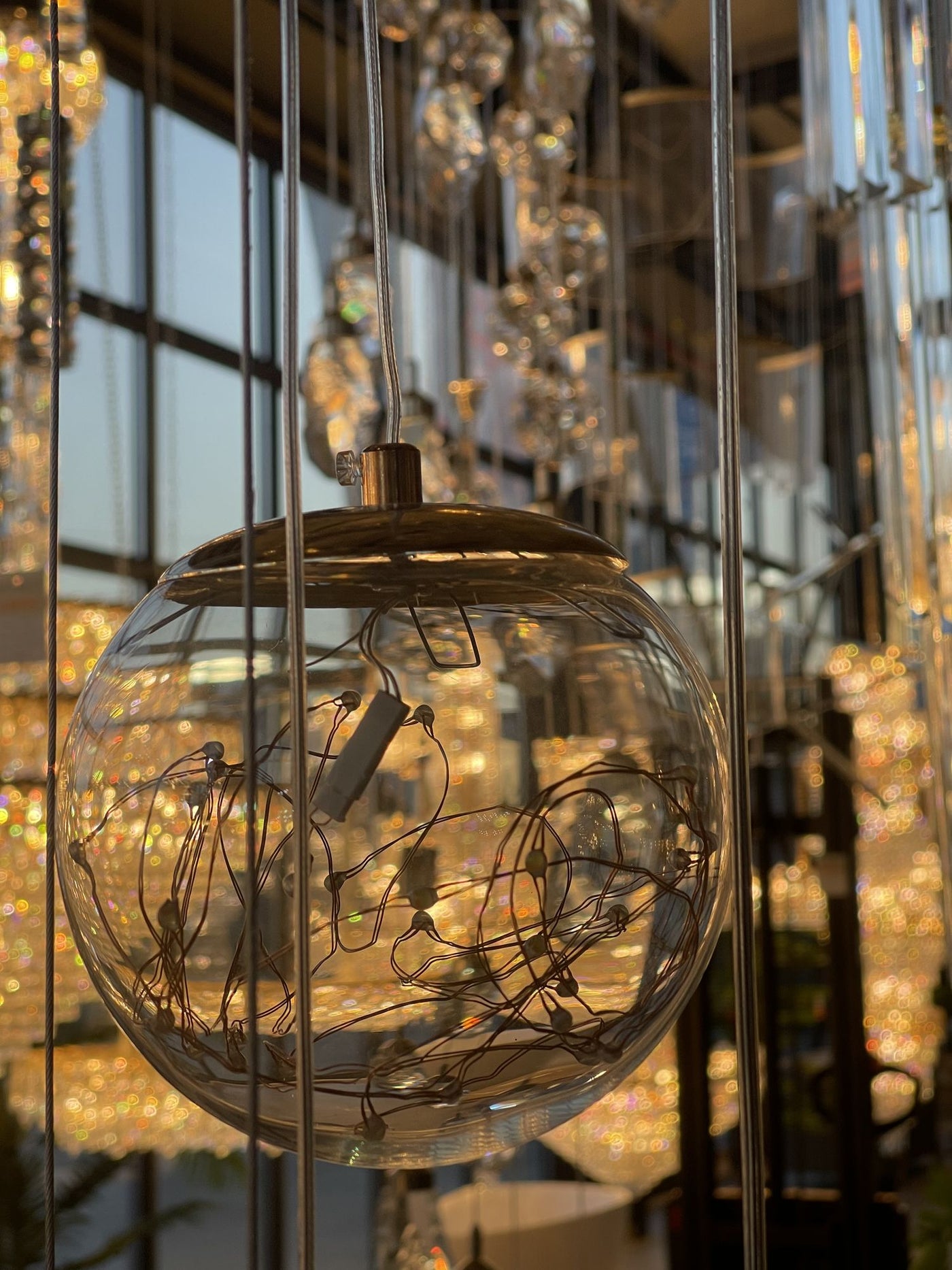Designer lighting in the Alessandro Design showroom in Afumați